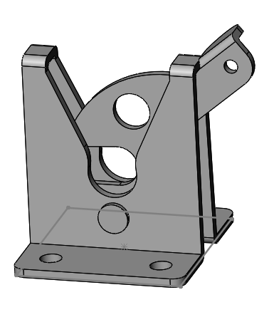 SolidWorks model of a mechanical latch cam used in the top-shell-to-frame mounting mechanism